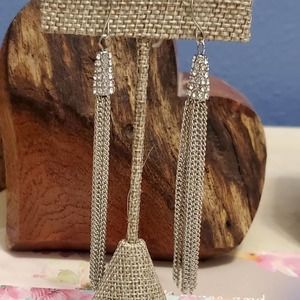 LUCKY brand jeweled boho chain long  earrings